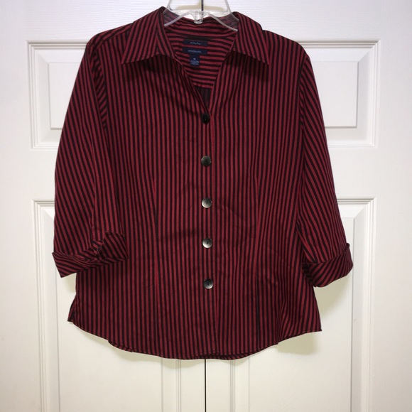 WRINKLE FREE STRIPED CUTE & COMFORTABLE TOP - Picture 6 of 6